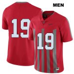 Men's NCAA Ohio State Buckeyes Jake Metzer #19 College Stitched Elite No Name Authentic Nike Red Football Jersey VB20B38HE